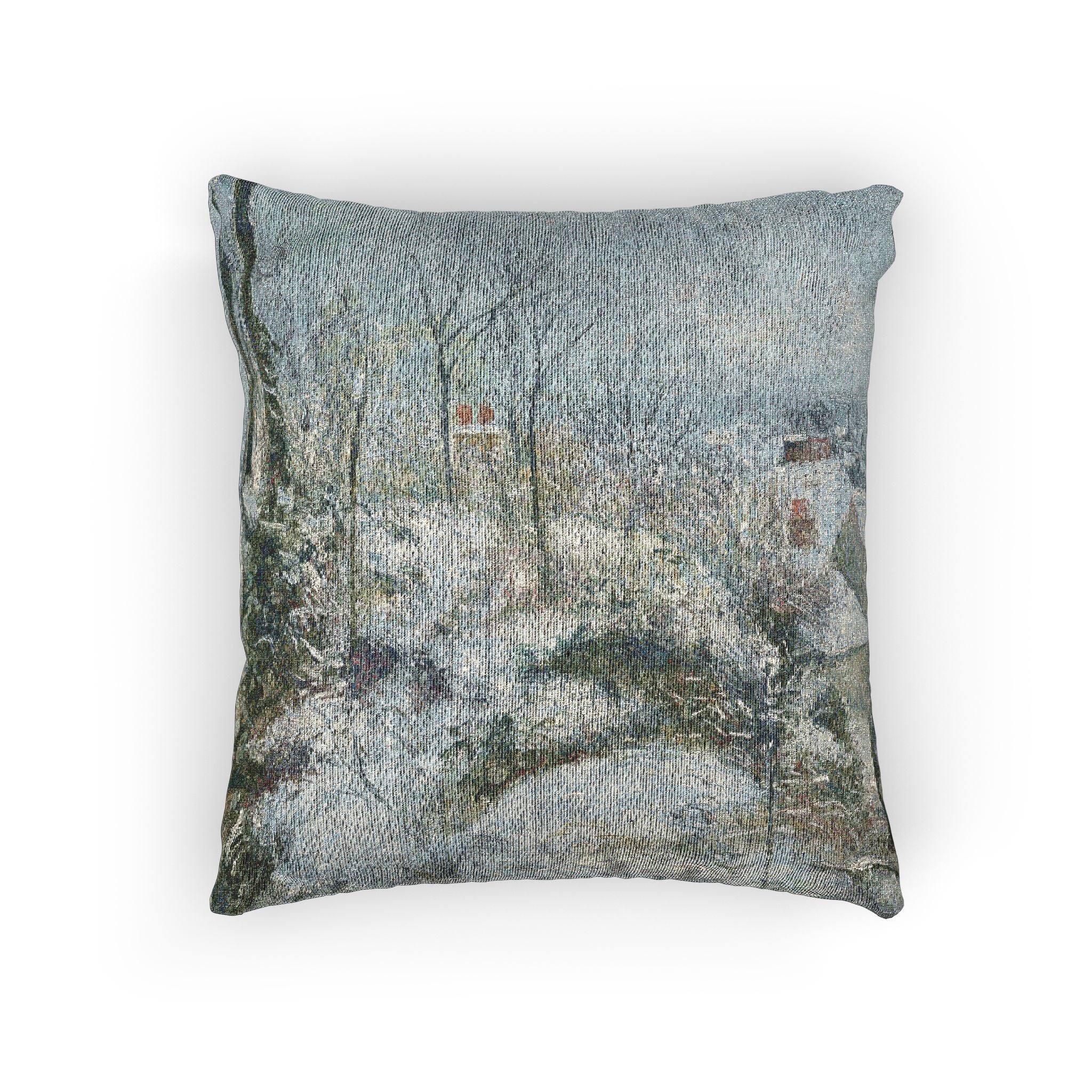 Camille Pissarro - Rabbit Warren at Pontoise, Snow | Woven Pillow