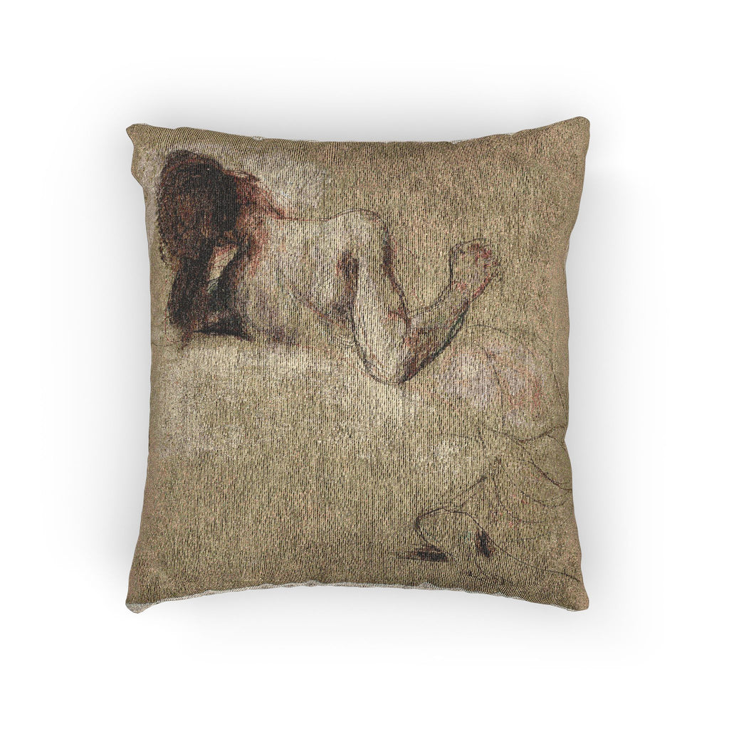 Eugène Delacroix - Crouching Woman | Woven Pillow