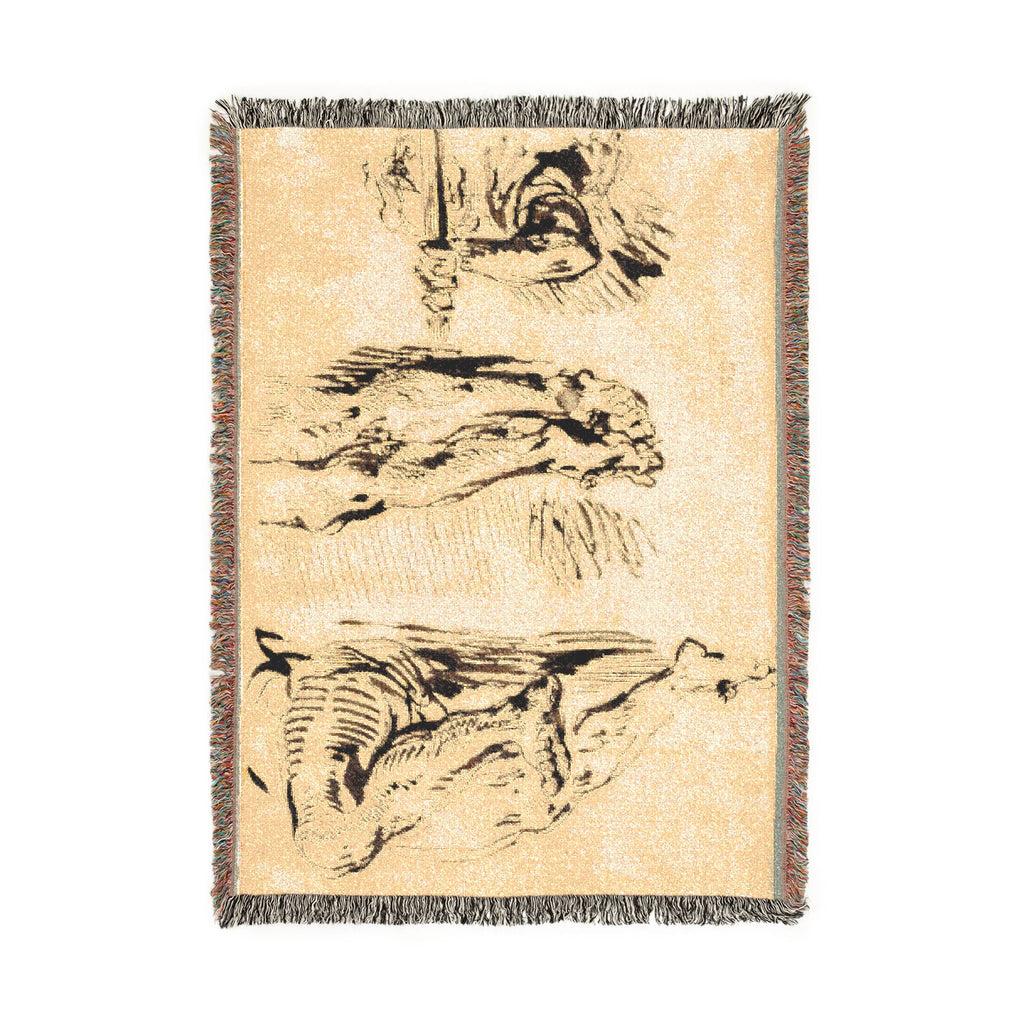 Eugène Delacroix - Study of Arms and Legs of Christ Crucified | Woven Tapestry Blanket