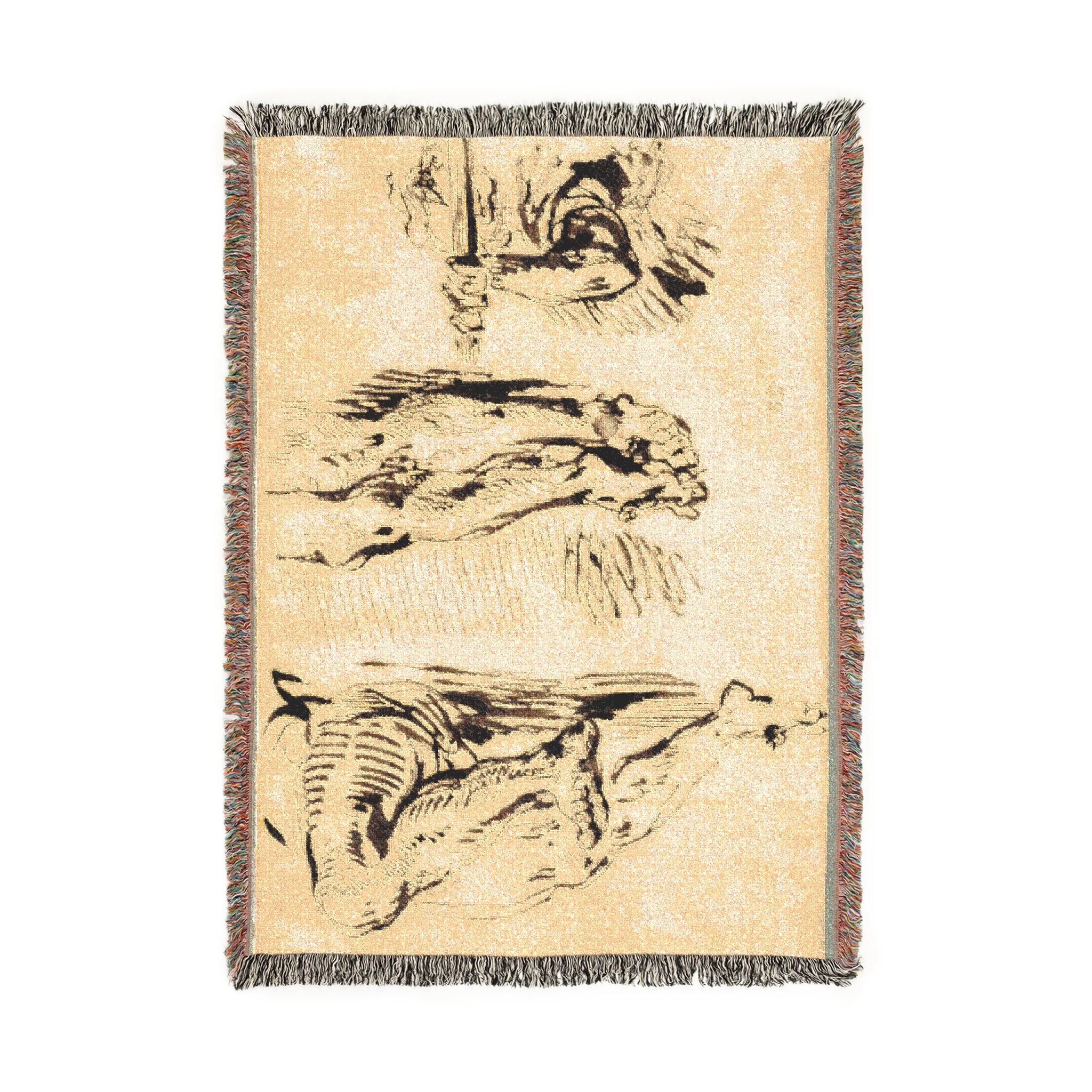 Eugène Delacroix - Study of Arms and Legs of Christ Crucified | Woven Tapestry Blanket