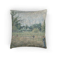 Camille Pissarro - Haymaking at Éragny | Woven Pillow