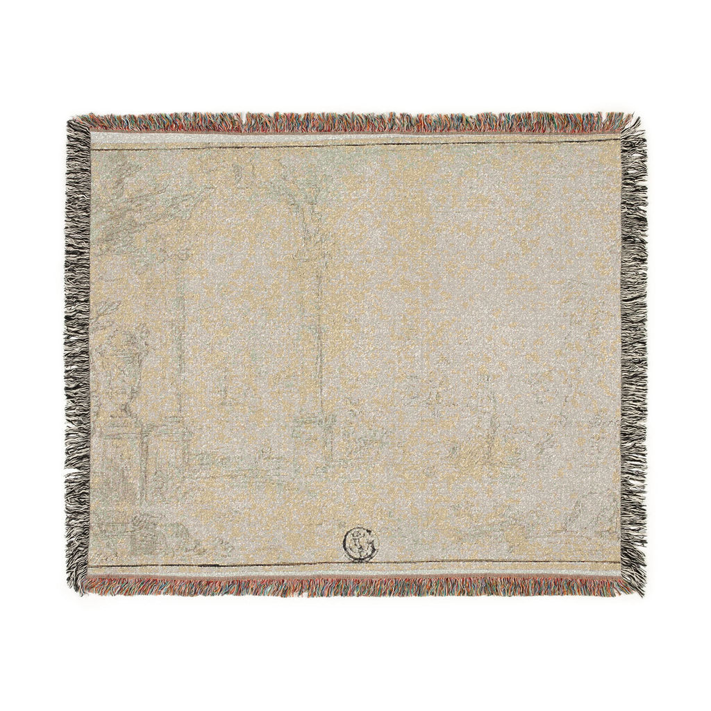 Style of Francesco Guardi - Ruins in a Park, Two Figures | Woven Tapestry Blanket