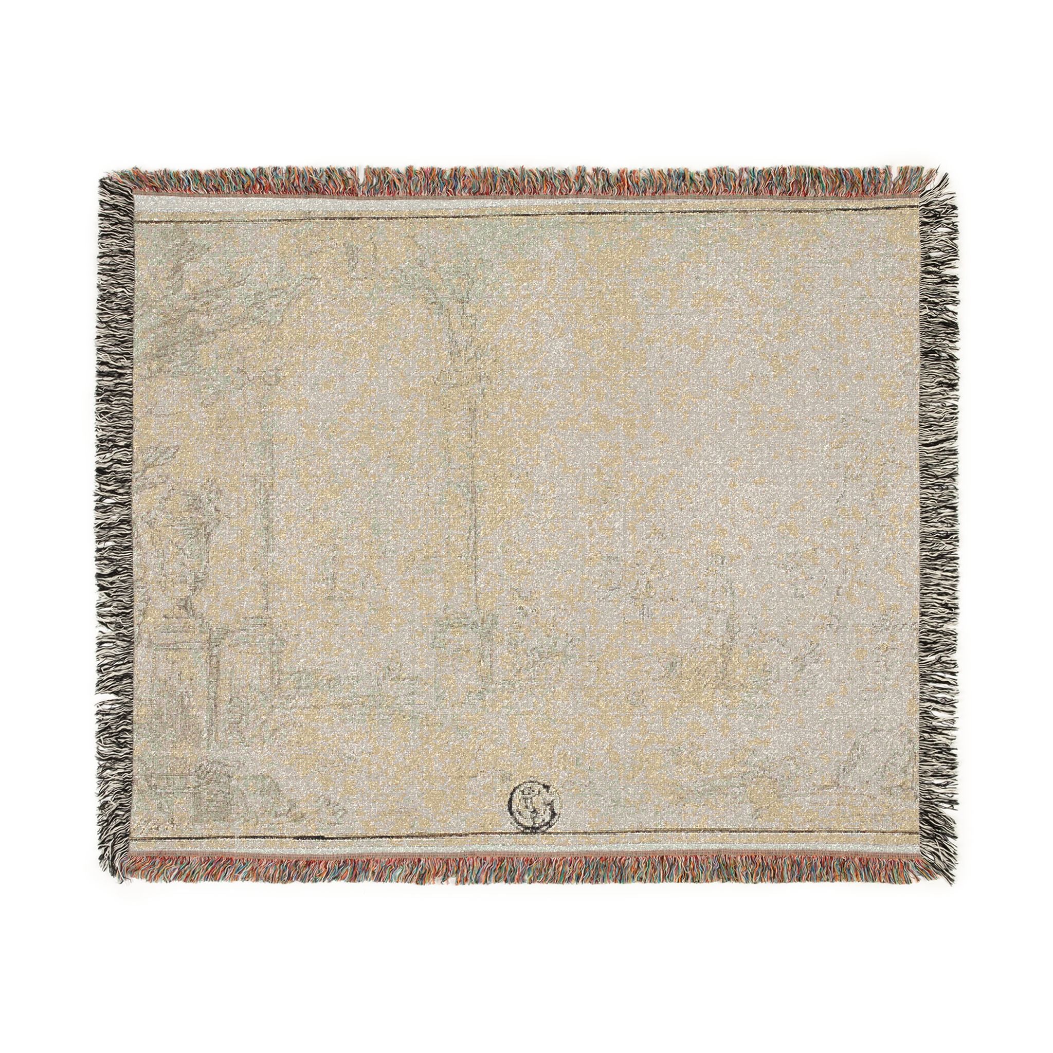 Style of Francesco Guardi - Ruins in a Park, Two Figures | Woven Tapestry Blanket