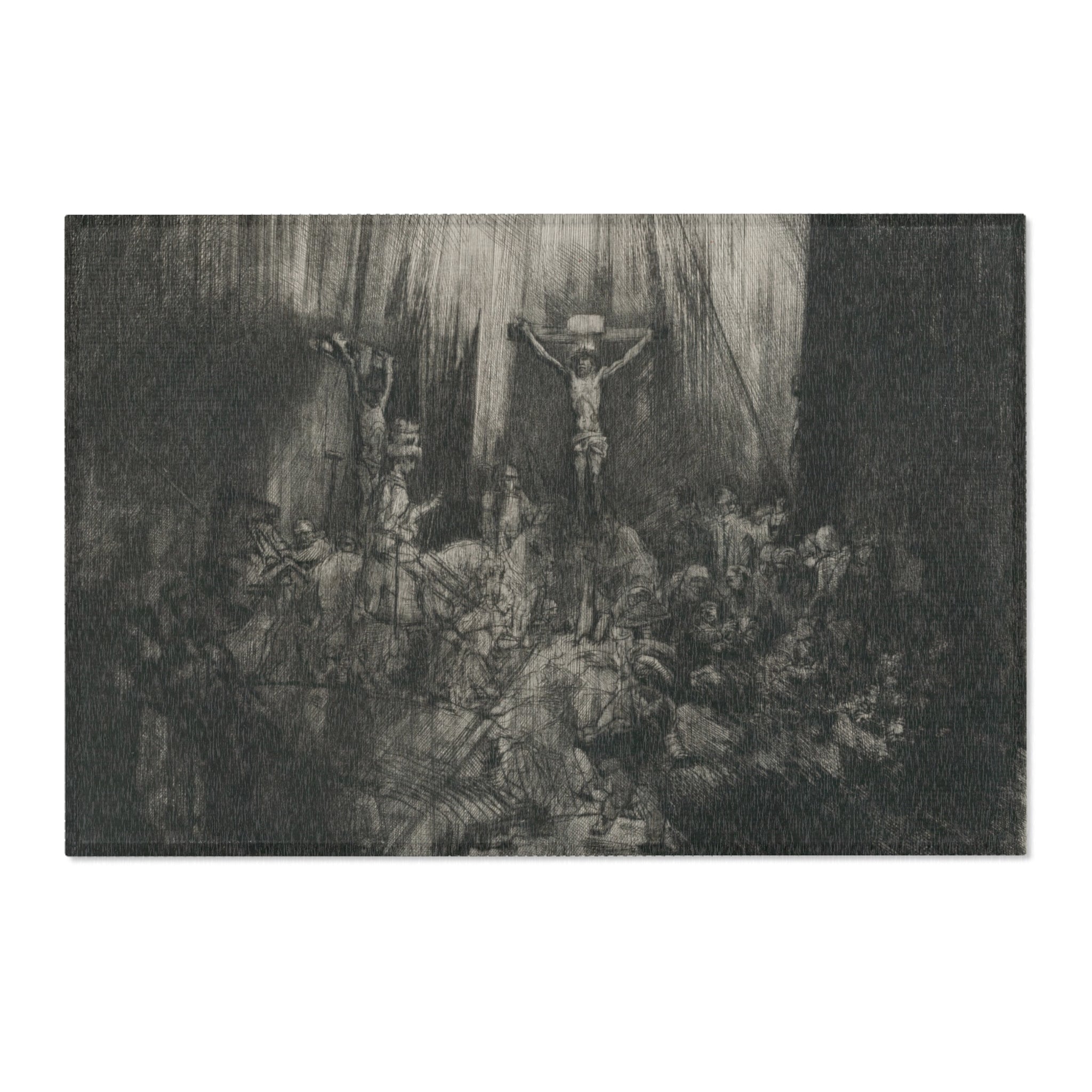 Rembrandt van Rijn - Christ Crucified between the Two Thieves The Three Crosses | Area Rug