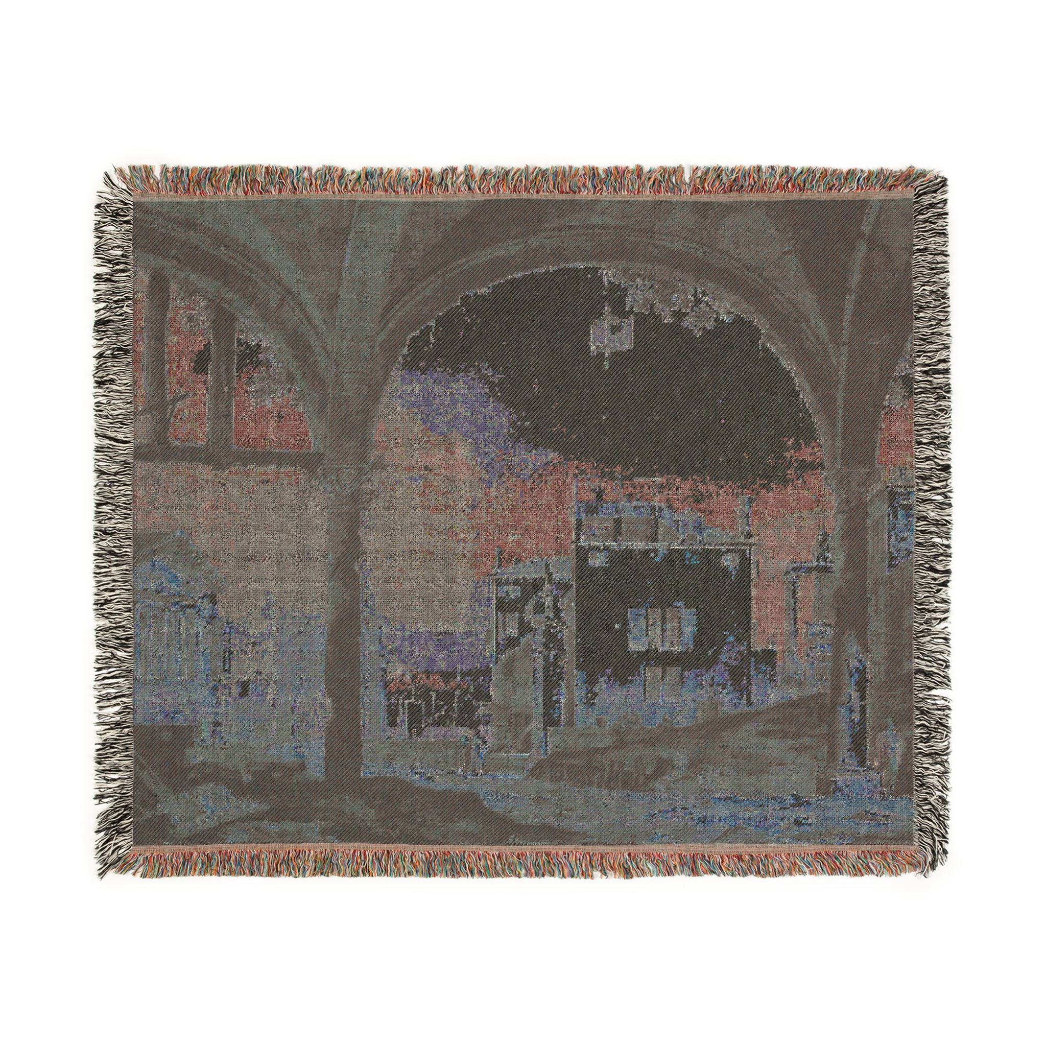 Follower of Canaletto - Portico with a Lantern | Woven Tapestry Blanket