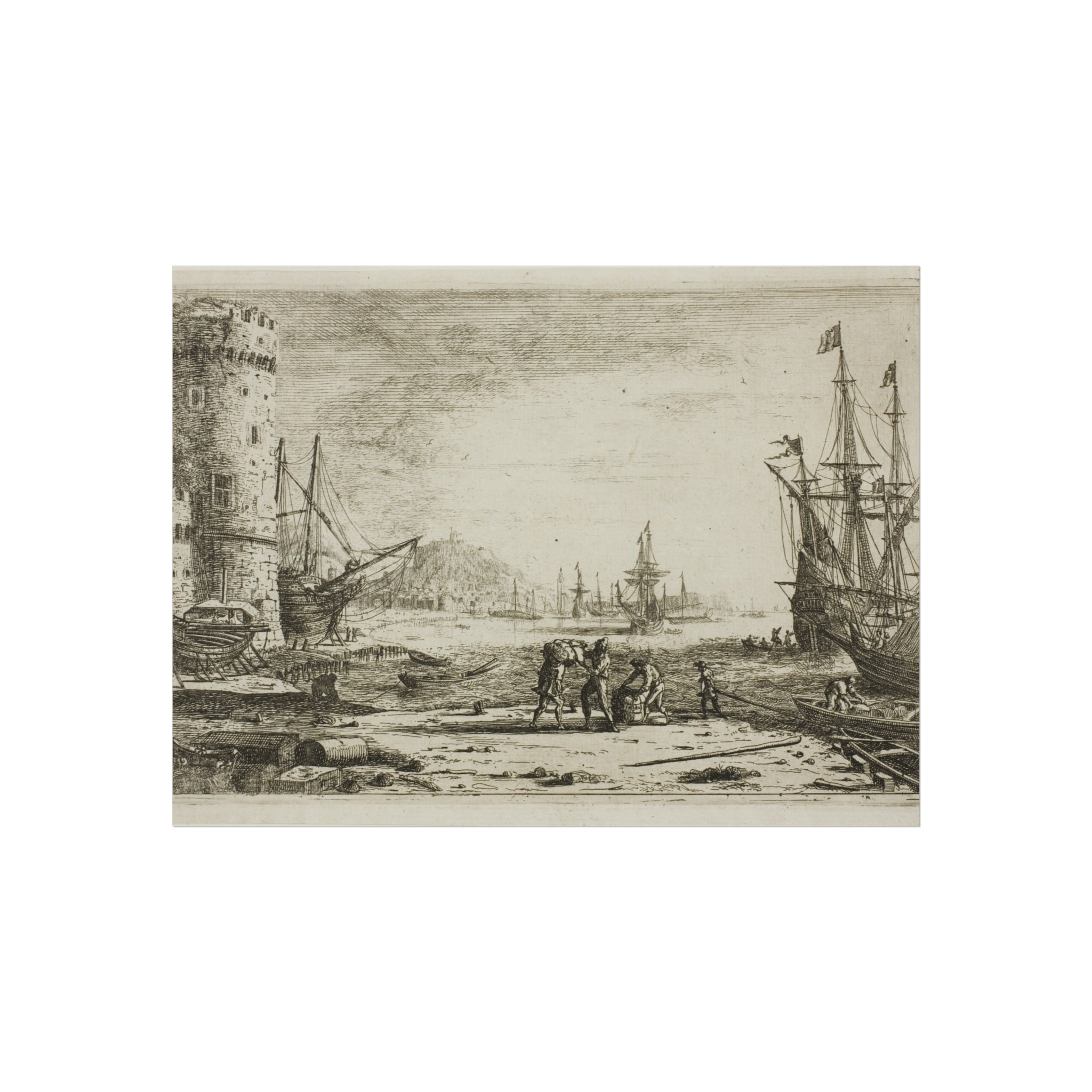 Claude Lorrain - Harbor with a Large Tower | Fine Art Poster