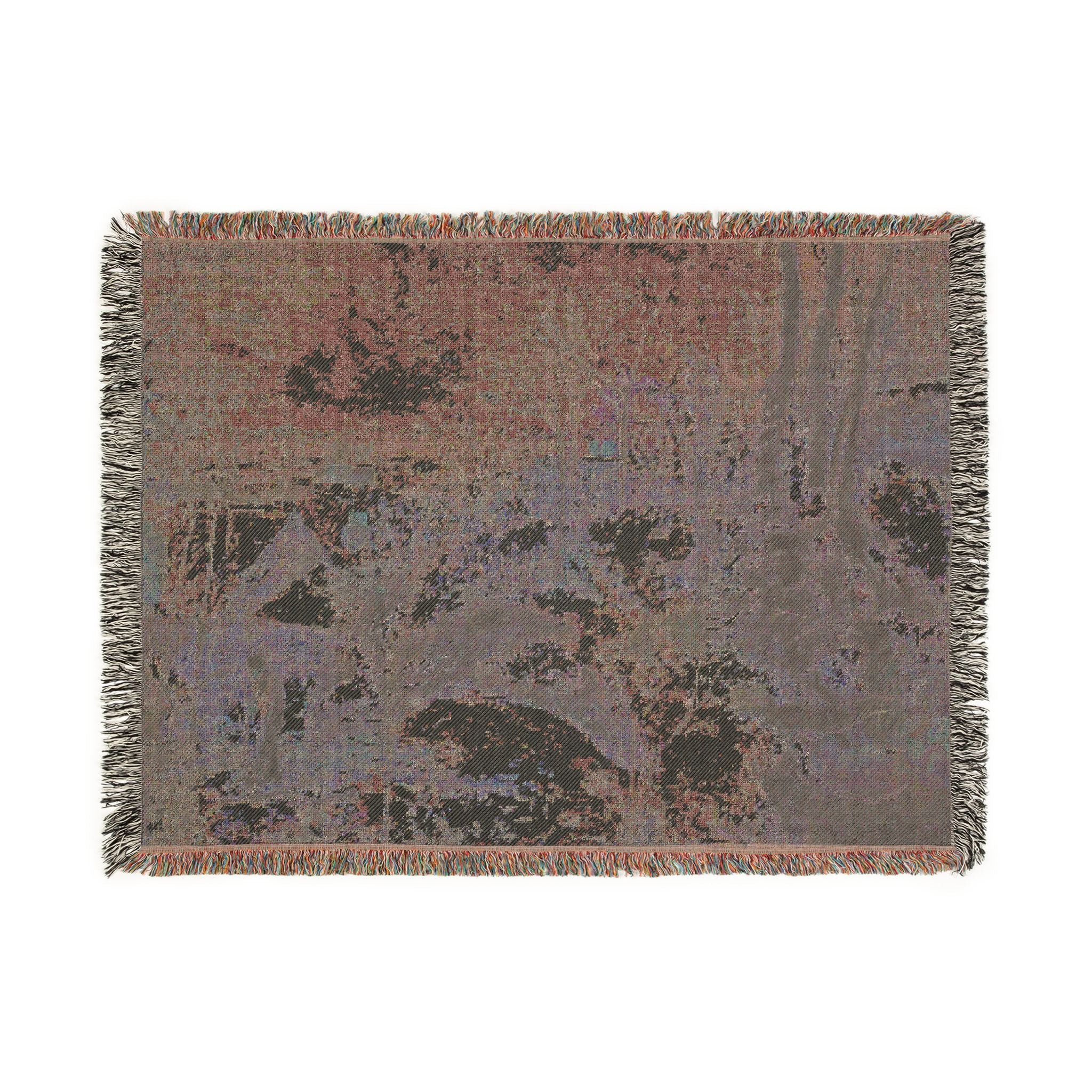 Camille Pissarro - Rabbit Warren at Pontoise, Snow | Woven Tapestry Blanket