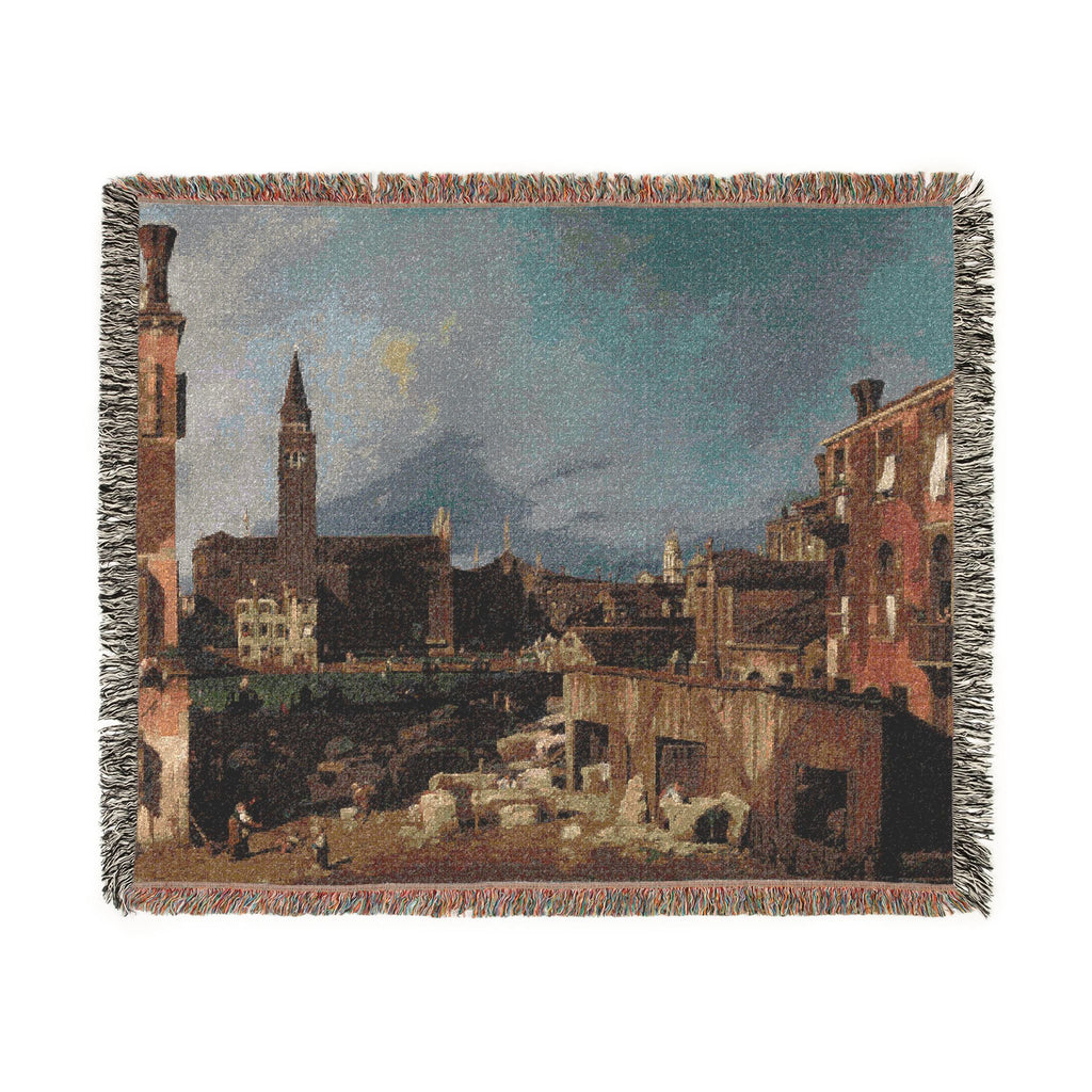 Canaletto - The Stonemason's Yard | Woven Tapestry Blanket