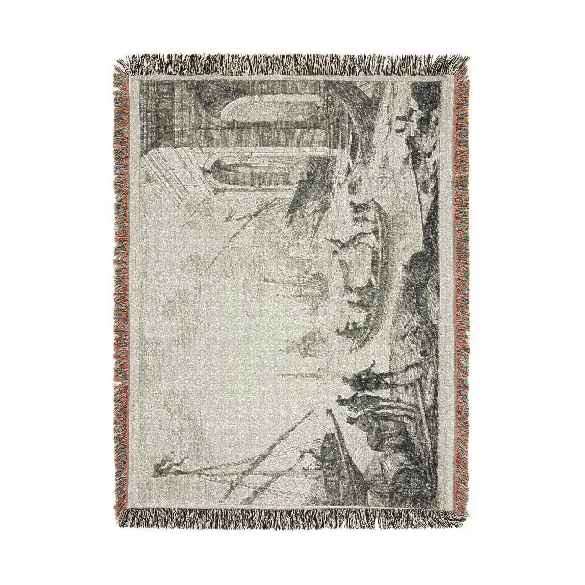 Claude Lorrain - Harbor Scene with a Lighthouse | Woven Tapestry Blanket