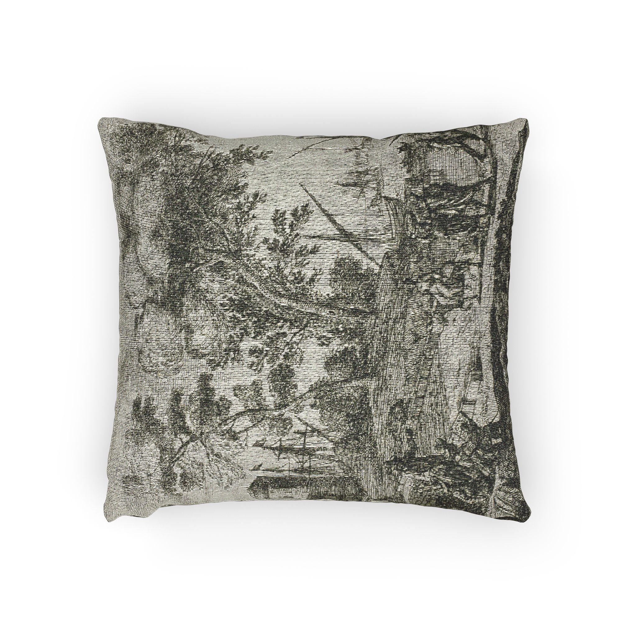 Claude Lorrain - Coast Scene with an Artist Drawing | Woven Pillow