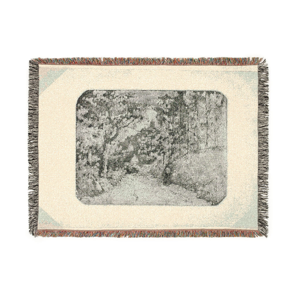 Camille Pissarro - Wooded Lane at Pontoise | Woven Tapestry Blanket