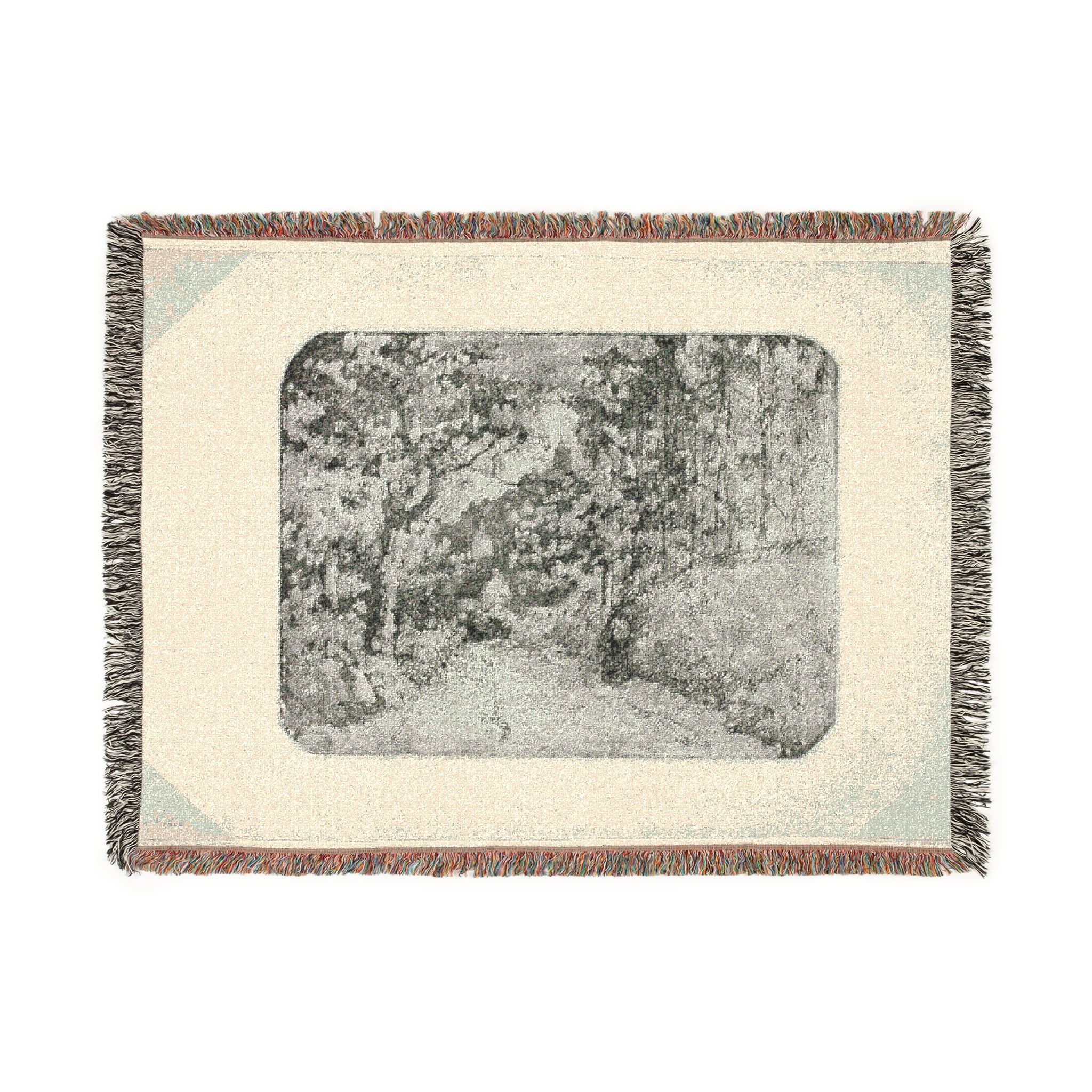 Camille Pissarro - Wooded Lane at Pontoise | Woven Tapestry Blanket