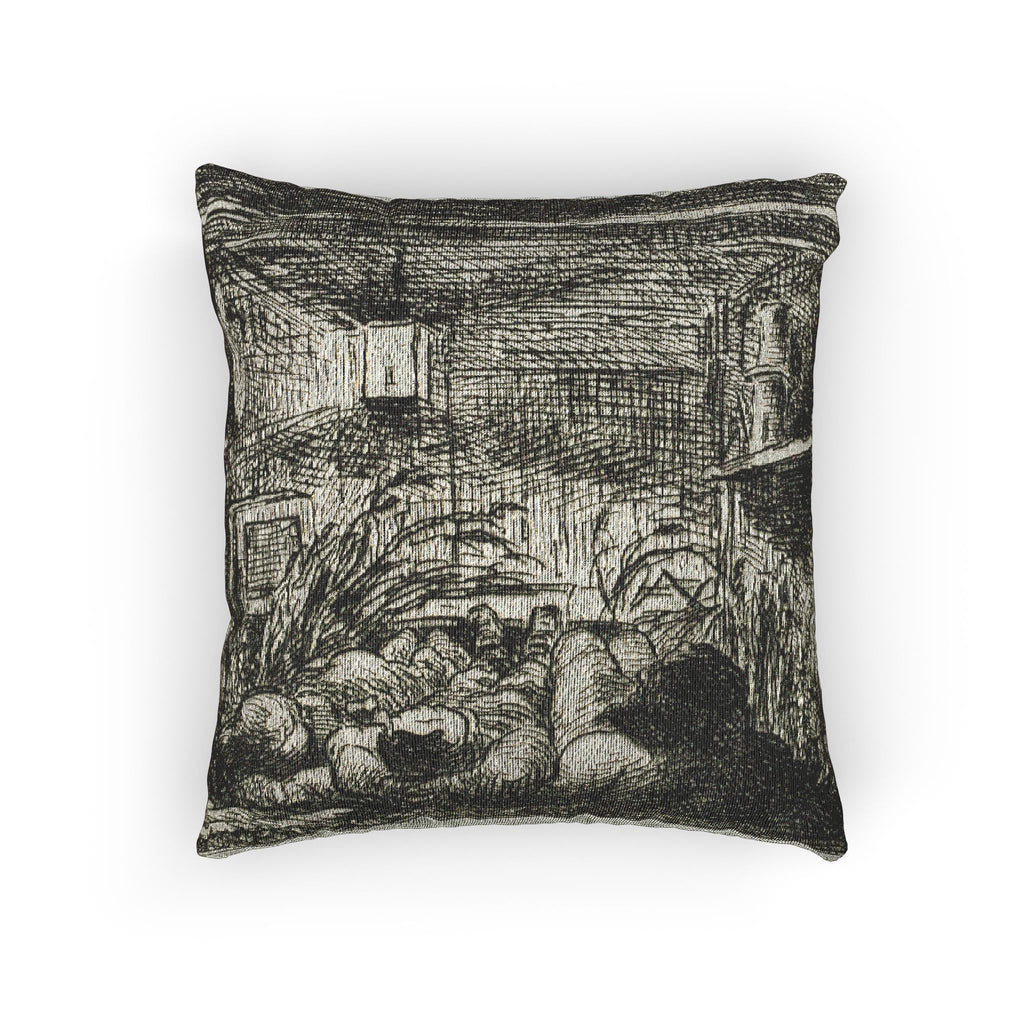 Charles François Daubigny - Bedding Down on the Boat (Night on the boat) | Woven Pillow
