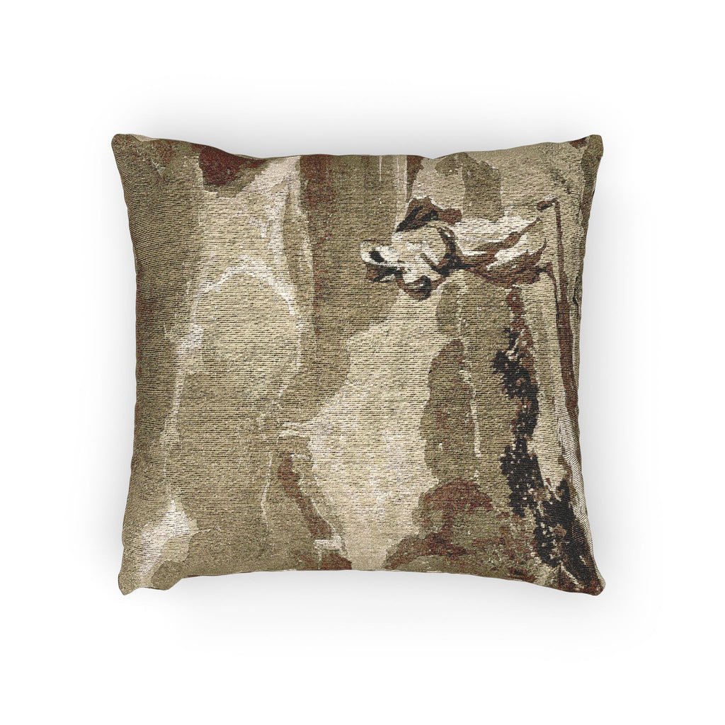 John Constable - Woman with Baby Fleeing Across Moors | Woven Pillow