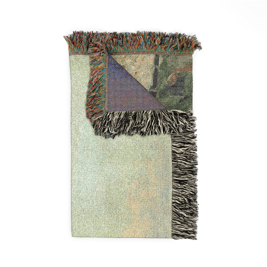 Gustave Courbet - Cliffs on the Sea Coast Small Beach, Sunrise (Falaise au bord de la mer, vu Petite Plage, soleil levan | Woven Tapestry Blanket