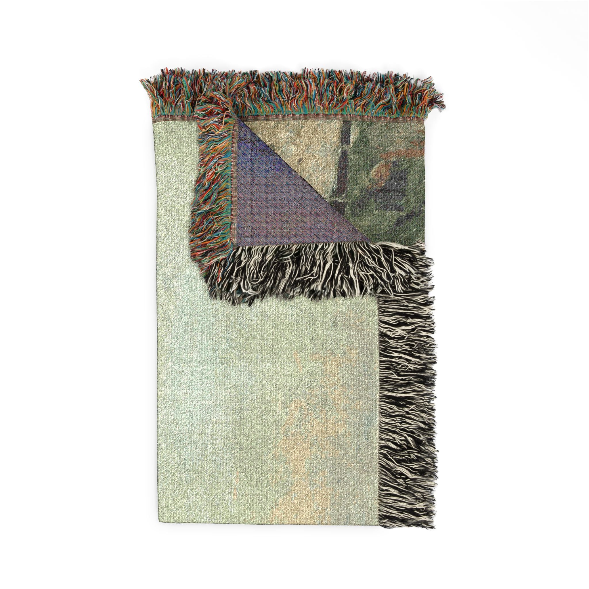Gustave Courbet - Cliffs on the Sea Coast Small Beach, Sunrise (Falaise au bord de la mer, vu Petite Plage, soleil levan | Woven Tapestry Blanket