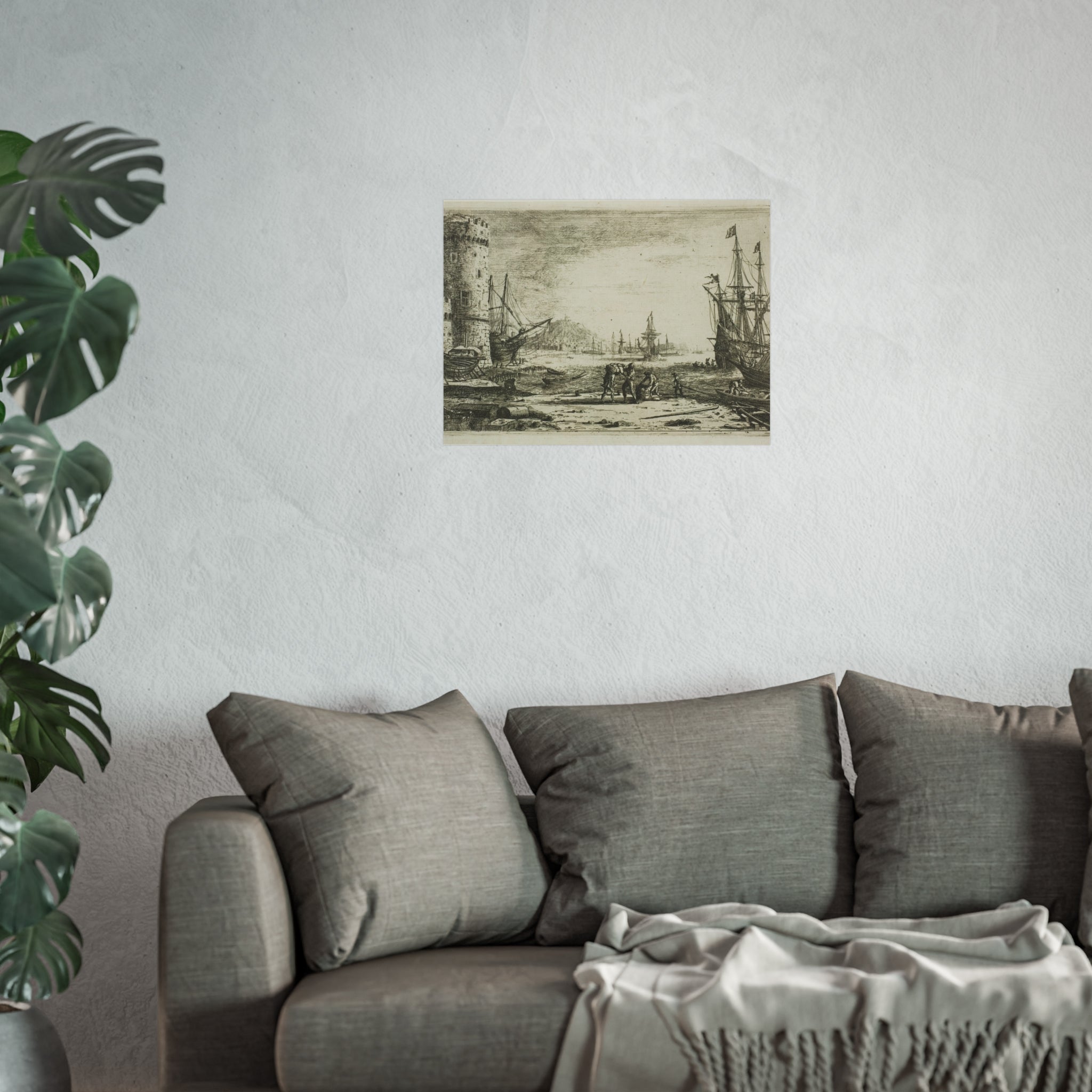 Claude Lorrain - Harbor with a Large Tower | Fine Art Poster