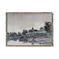Charles François Daubigny - On the Bank of the Seine at Portejoie | Woven Tapestry Blanket