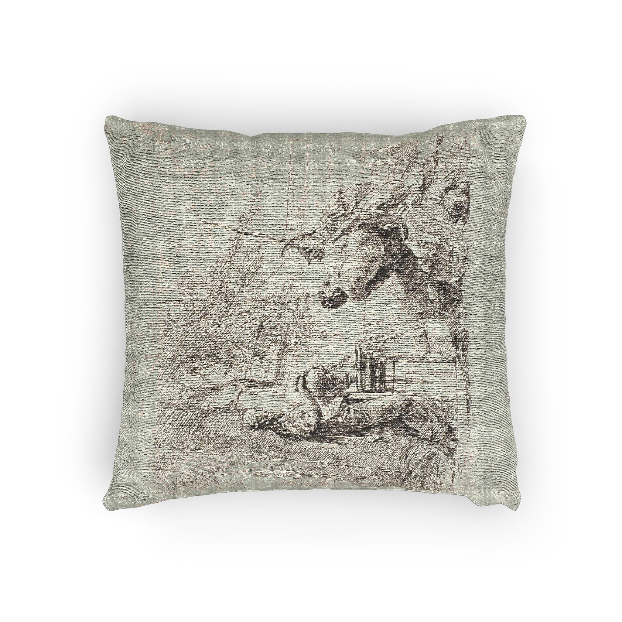 Giovanni Battista Tiepolo - A Woman with her Hands on a Vase, Soldier, and Slave, from Capricci | Woven Pillow