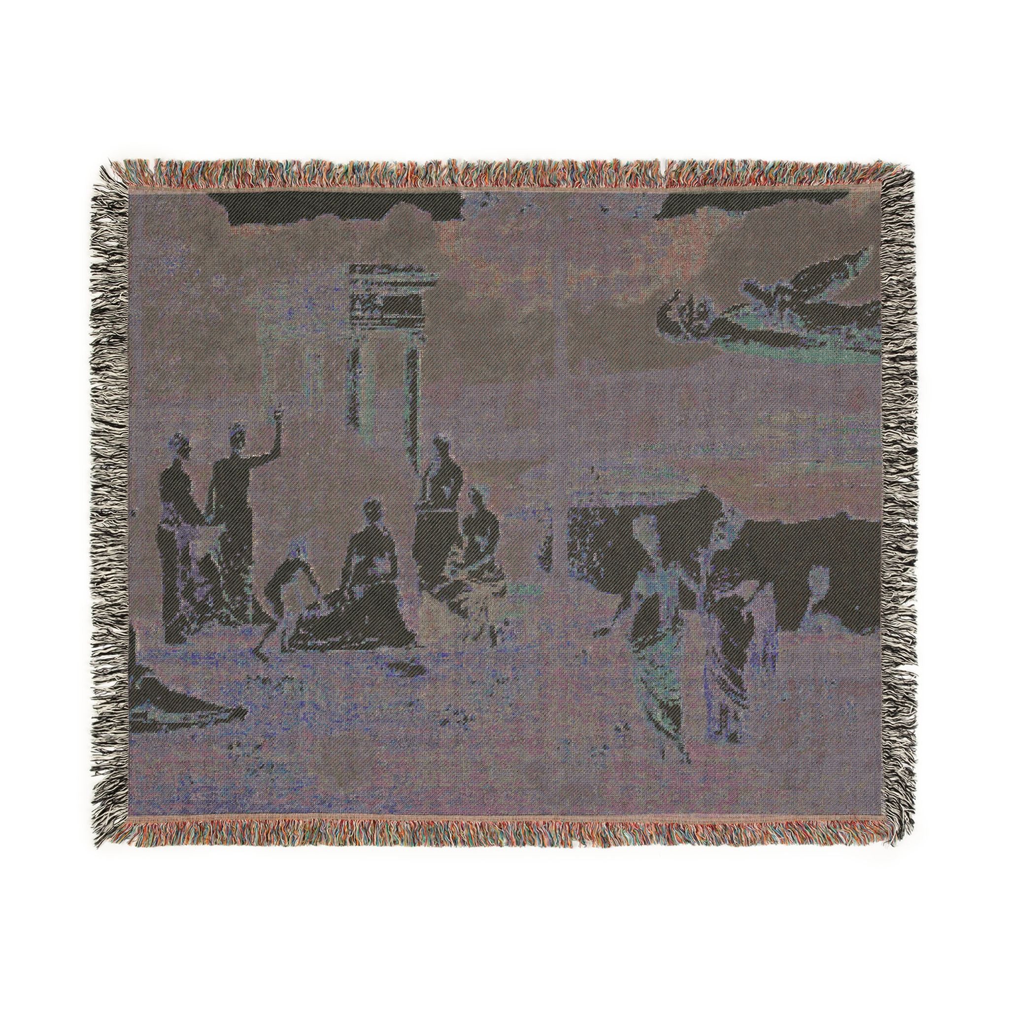 Pierre Puvis de Chavannes - The Sacred Grove, Beloved of the Arts and the Muses | Woven Tapestry Blanket
