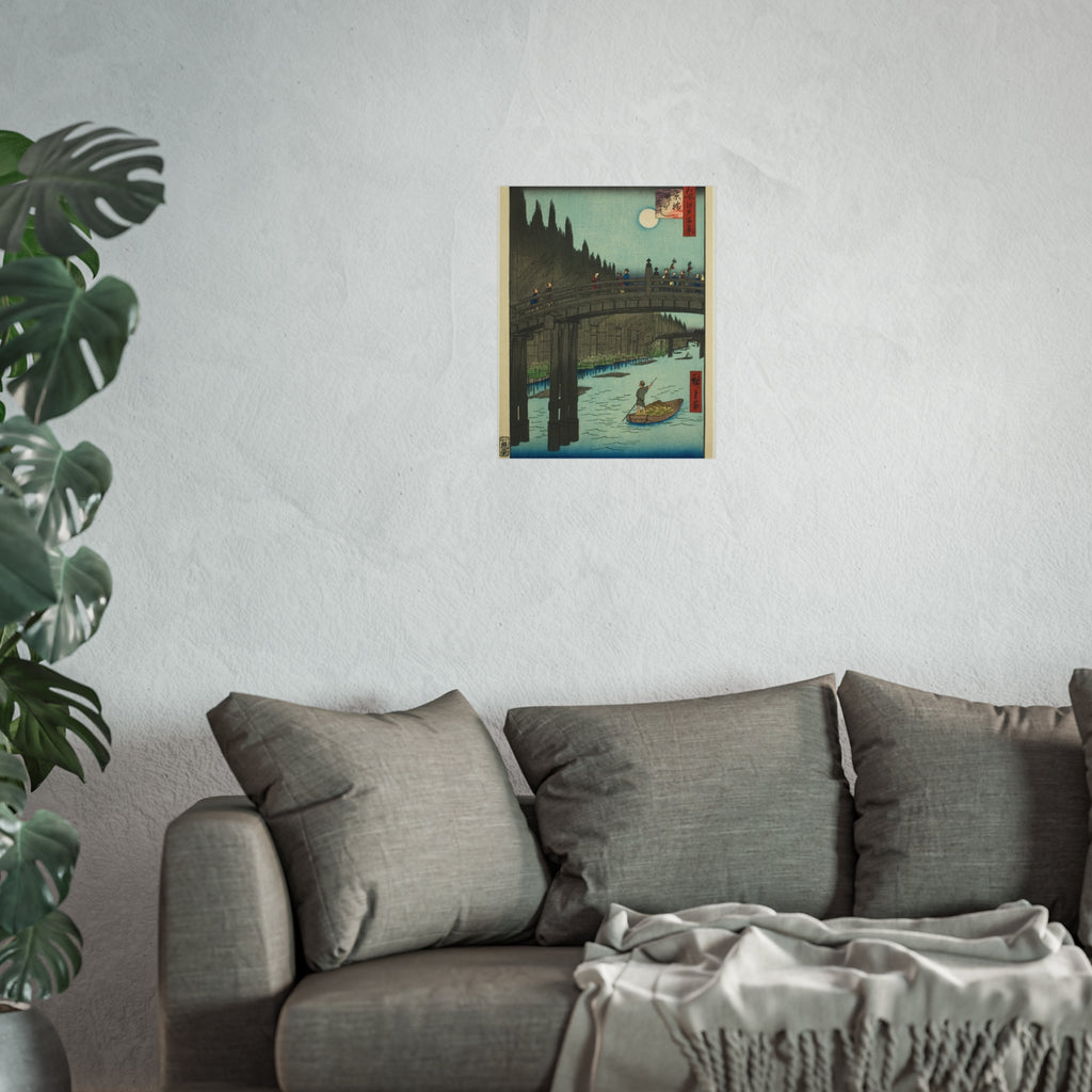 Utagawa Hiroshige - Bamboo Yards, Kyobashi Bridge | Fine Art Poster
