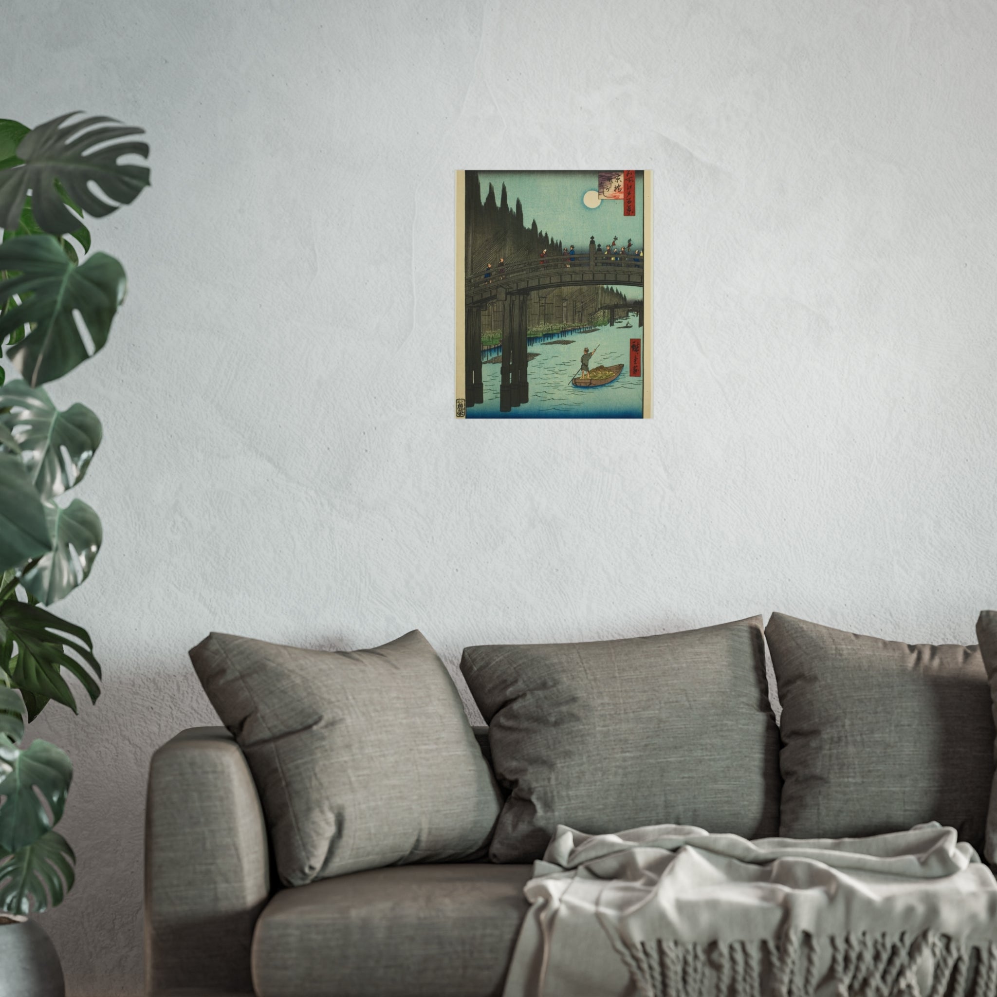 Utagawa Hiroshige - Bamboo Yards, Kyobashi Bridge | Fine Art Poster