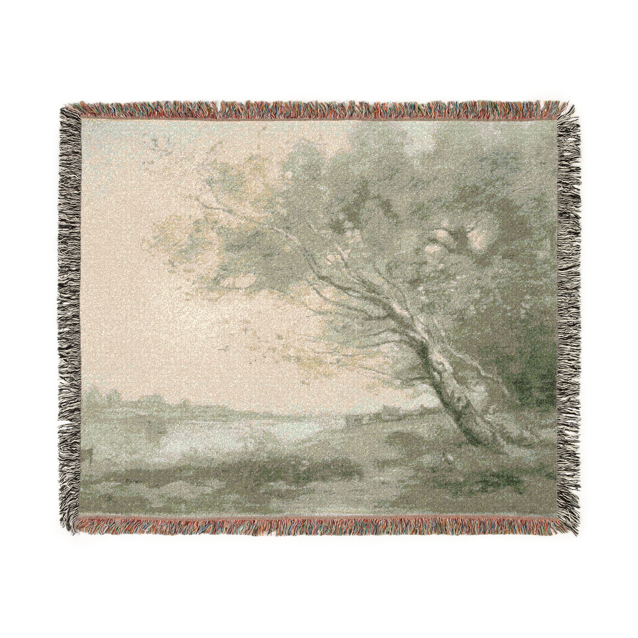 Bent Tree by the Water Camille Corot Tapestry Blanket