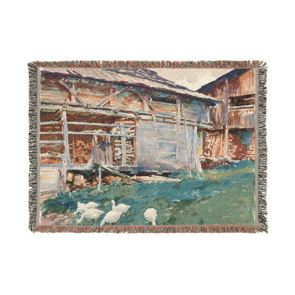 John Singer Sargent - Woodsheds, Tyrol | Woven Tapestry Blanket