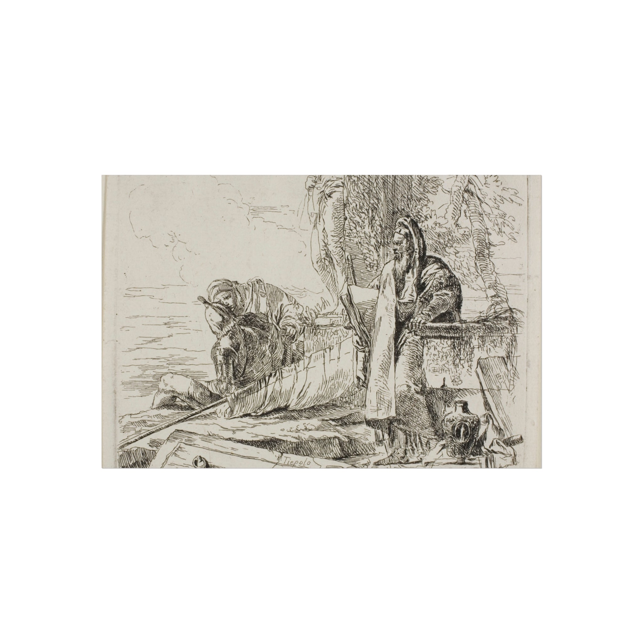 Giovanni Battista Tiepolo - Standing Philosopher and Two Other Figures, from Capricci | Fine Art Poster