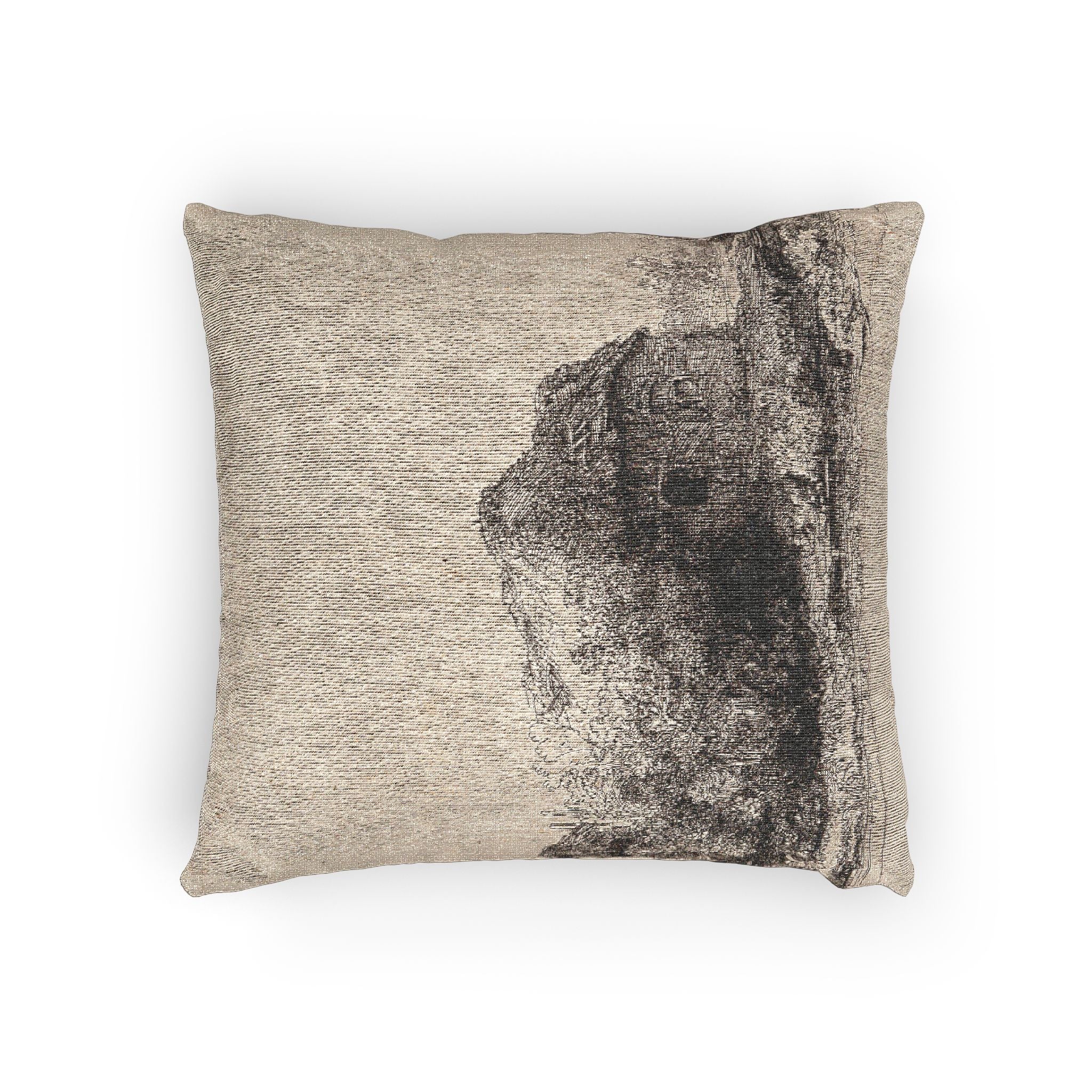 Rembrandt van Rijn - Landscape with Cottages and a Hay Barn Oblong | Woven Pillow