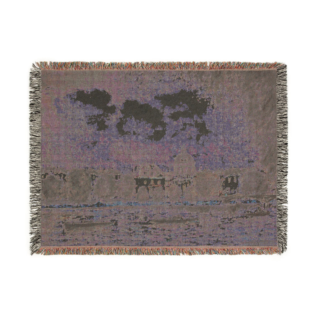 Alfred Sisley - Landscape along the Seine with the Institut de France and the Pont des Arts | Woven Tapestry Blanket