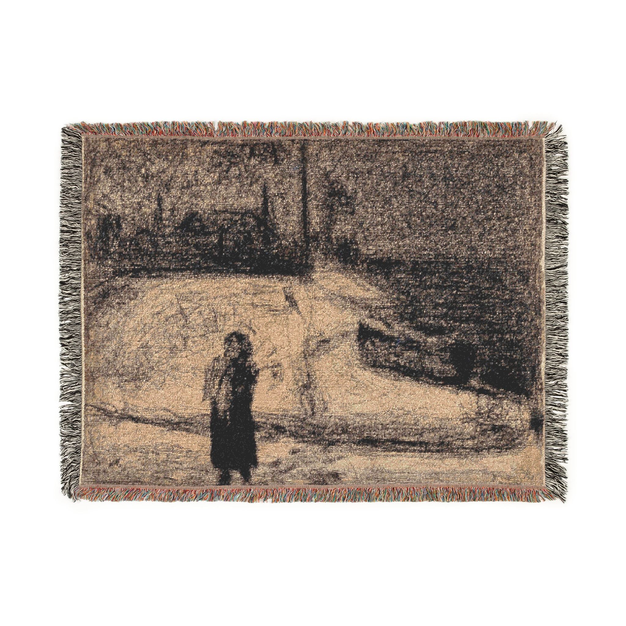 Georges Seurat - The Zone (Outside the City Walls) | Woven Tapestry Blanket