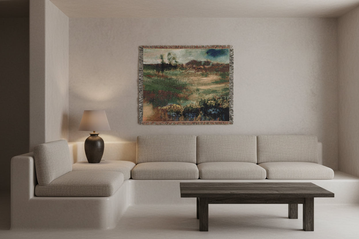 Landscape with Smokestacks Edgar Degas Tapestry Blanket
