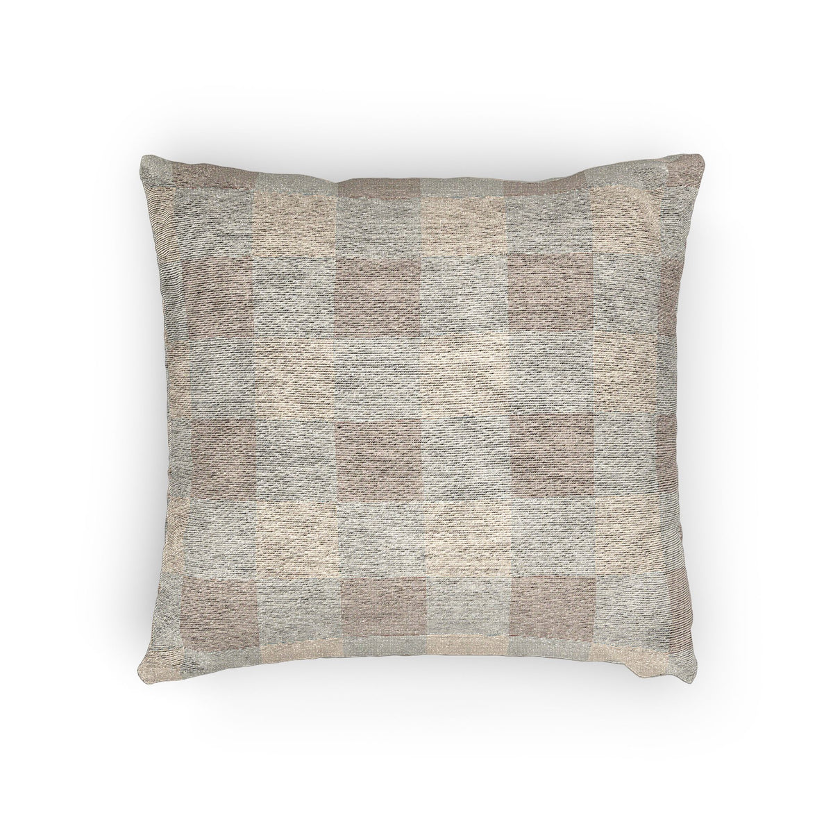 Mushroom Tonal Buffalo Check Woven Pillow