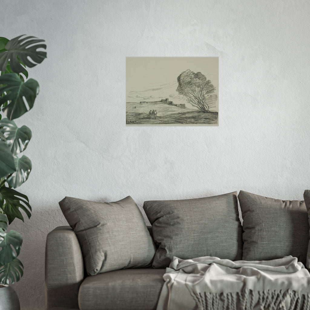 Jean Baptiste Camille Corot - The Isolated Fort | Fine Art Poster