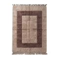 Mauve Bordered Moroccan Shag Rug