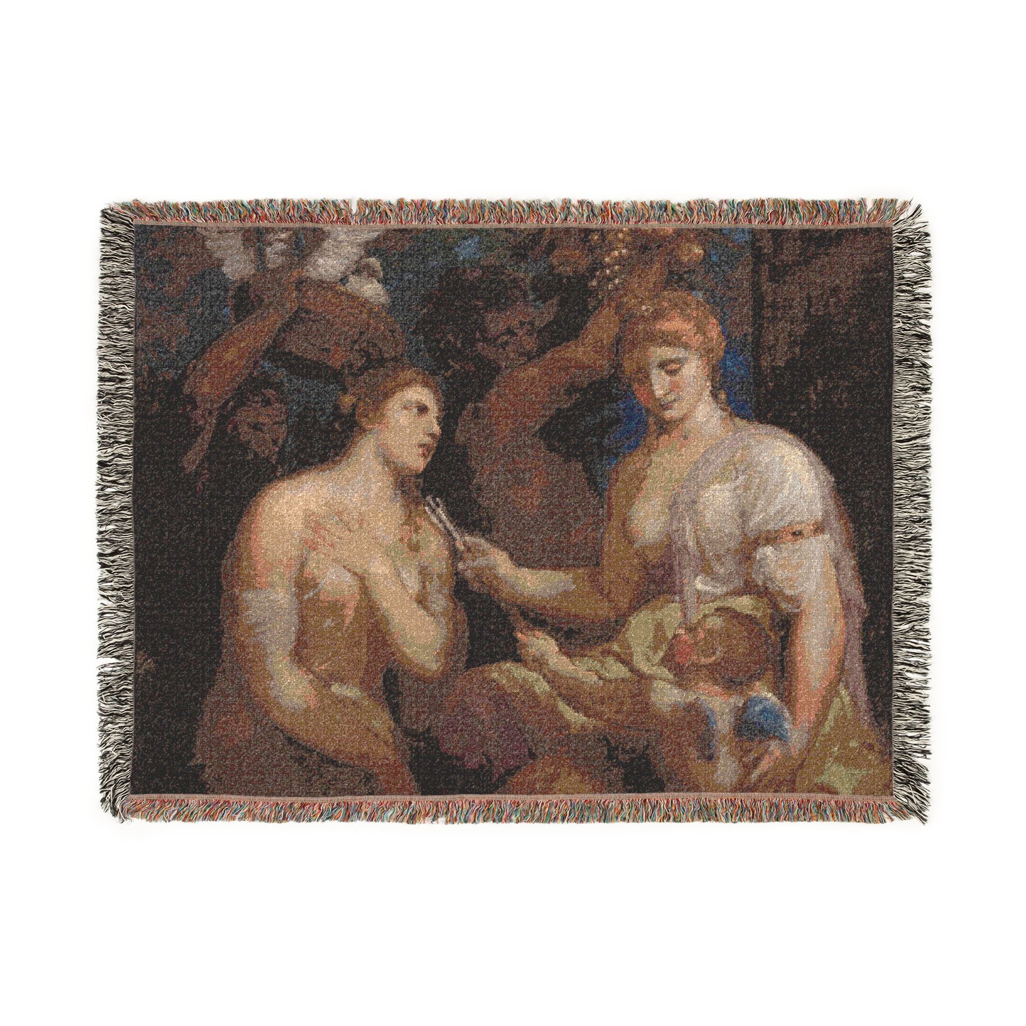 Imitator of Titian - Allegory of Venus and Cupid | Woven Tapestry Blanket