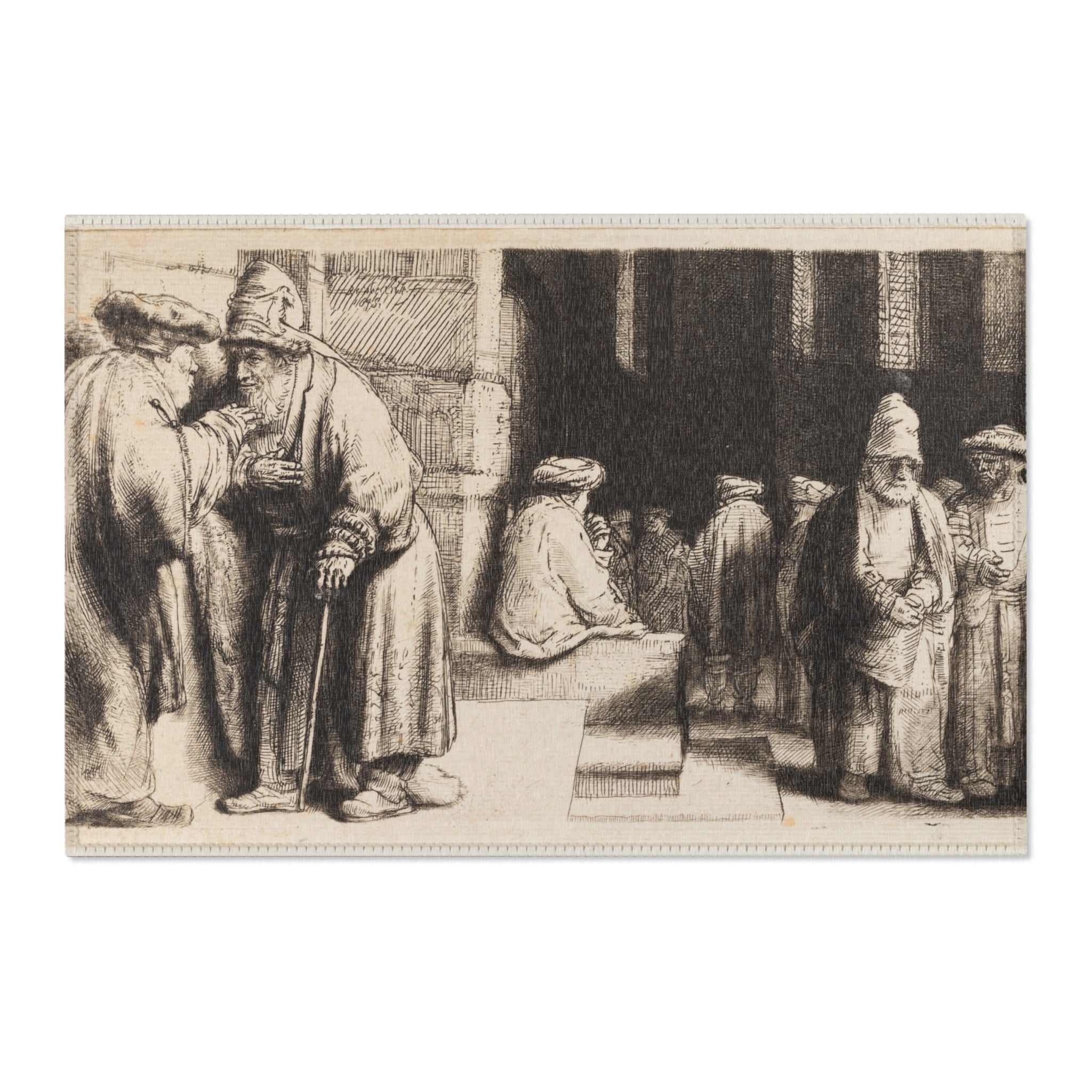 Rembrandt van Rijn - Jews in the Synagogue | Area Rug