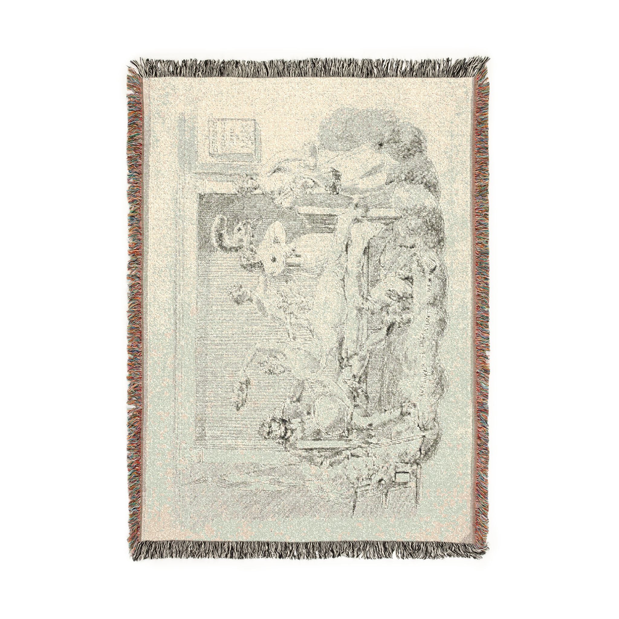 Jacques Louis David - Loveless Disarming Himself | Woven Tapestry Blanket