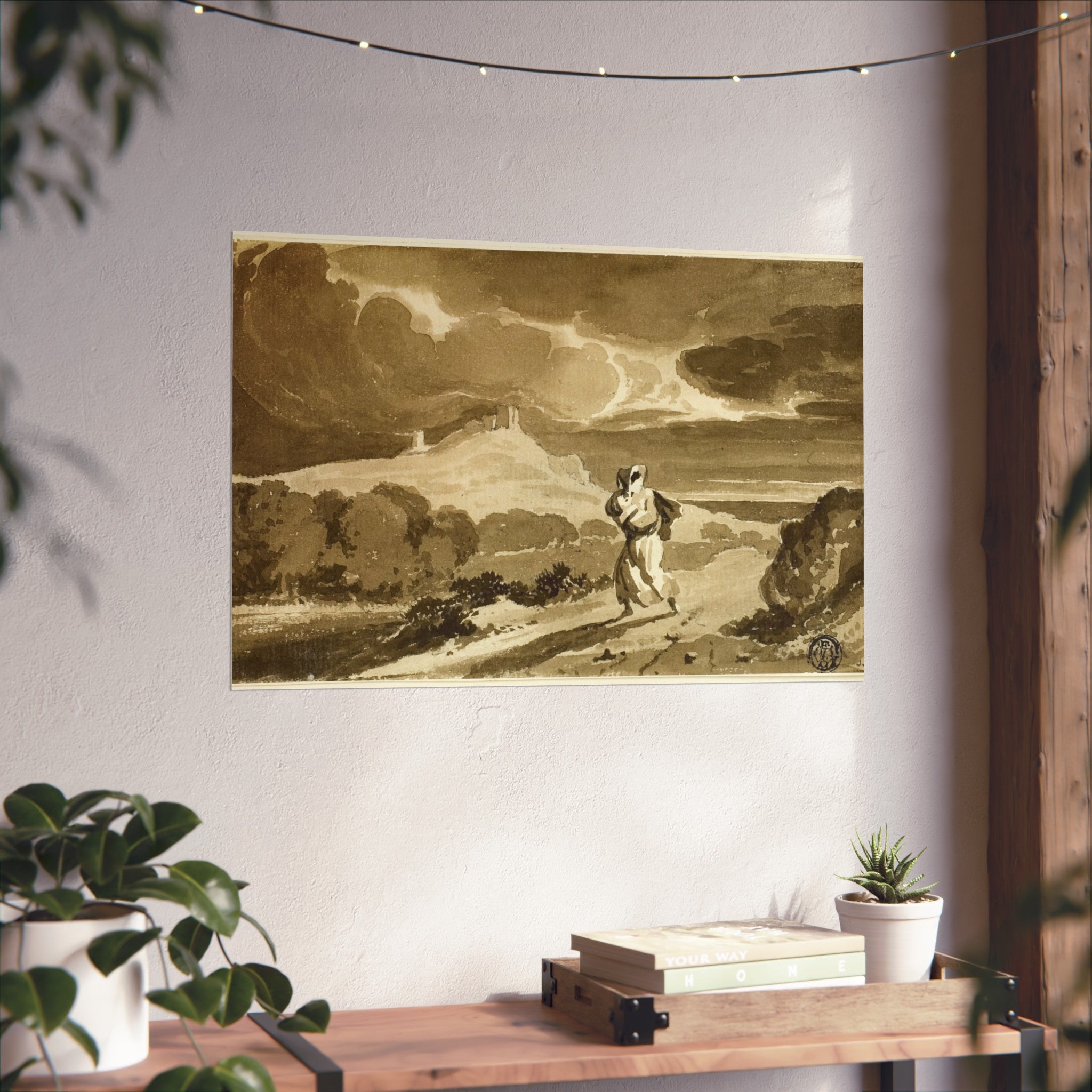 John Constable - Woman with Baby Fleeing Across Moors | Fine Art Poster