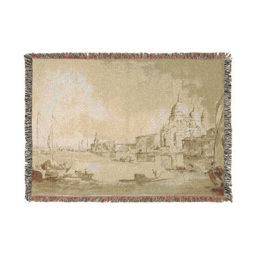 Imitator of Francesco Guardi - Bacino di San Marco with the Dogana del Mare and Santa Maria della Salute | Woven Tapestry Blanket