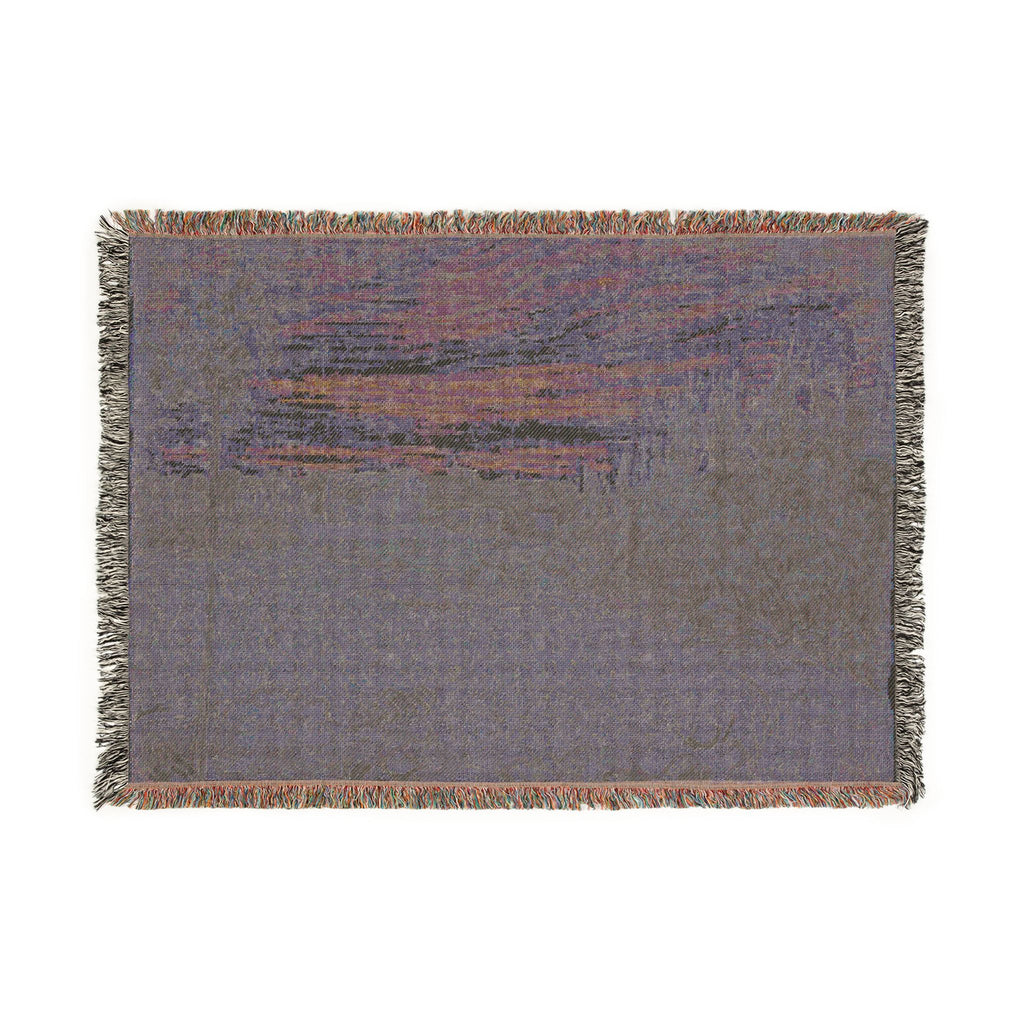 Vincent van Gogh - Cottages with a Woman Working in the Middle Ground | Woven Tapestry Blanket