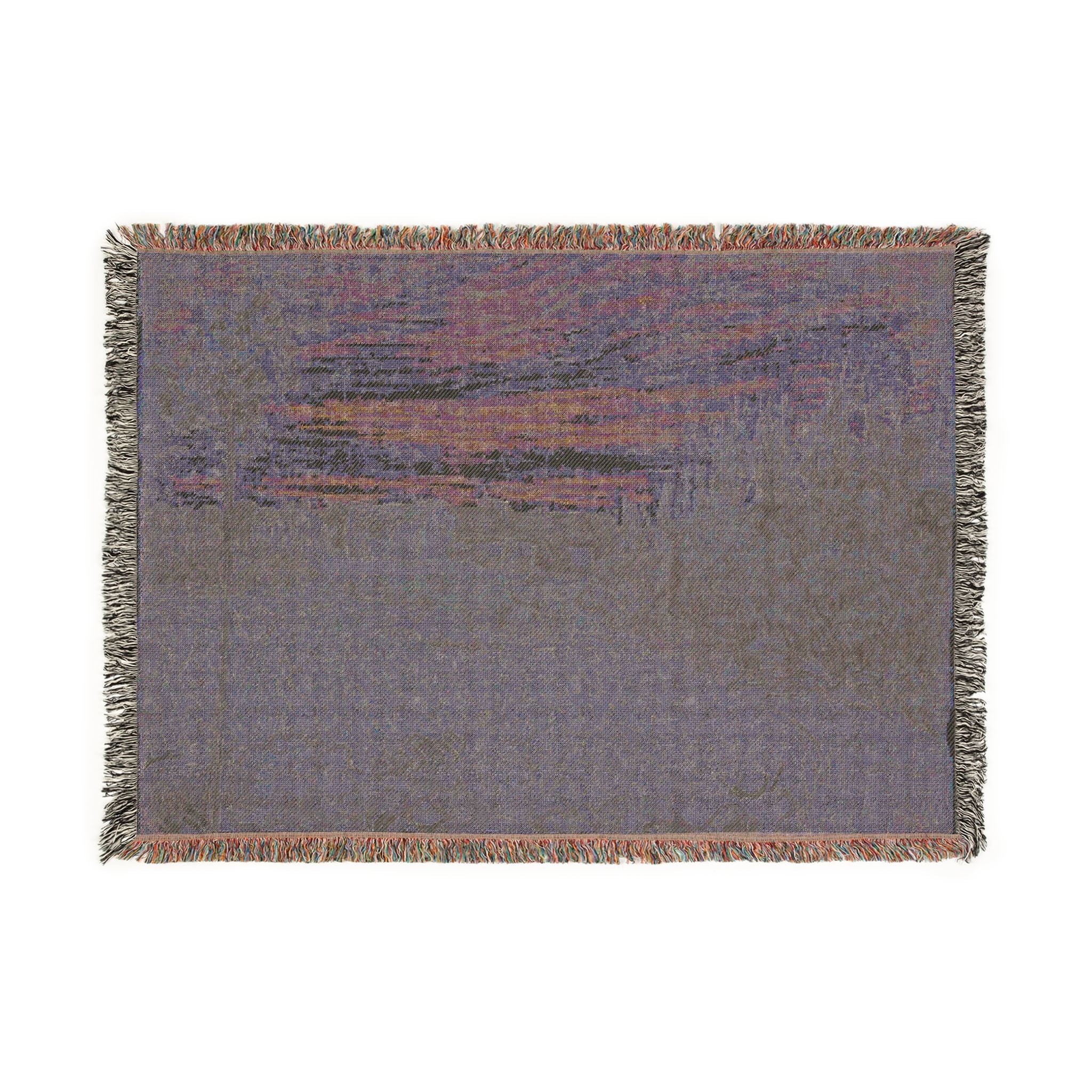 Vincent van Gogh - Cottages with a Woman Working in the Middle Ground | Woven Tapestry Blanket
