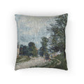 Alfred Sisley - A Turn in the Road | Woven Pillow