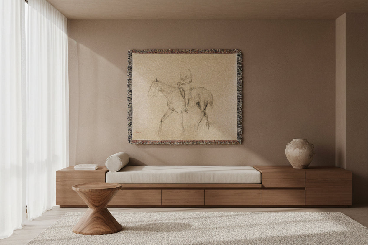 Horse and Rider Edgar Degas Tapestry Blanket