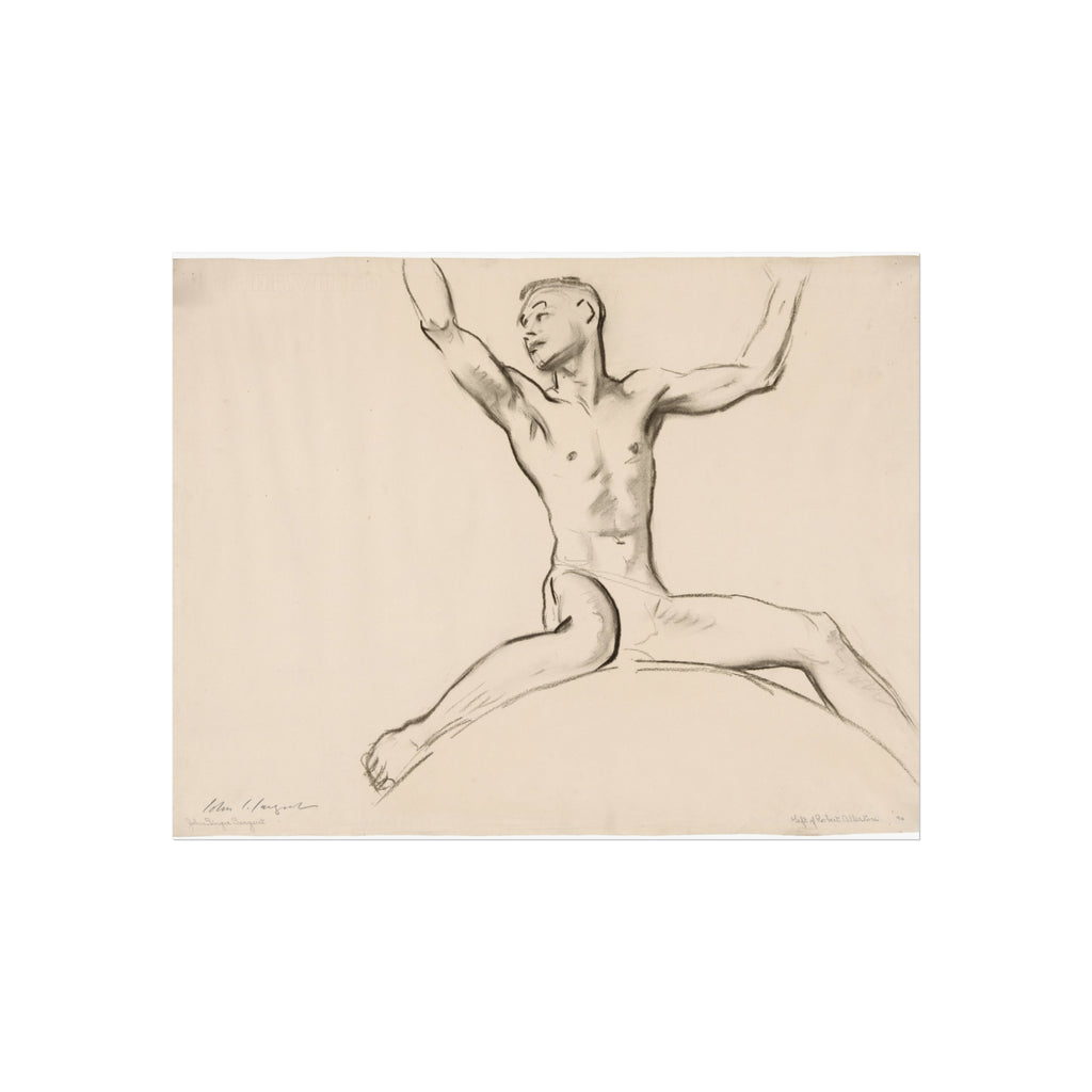 John Singer Sargent - Seated Male Nude, Arms Uplifted | Fine Art Poster
