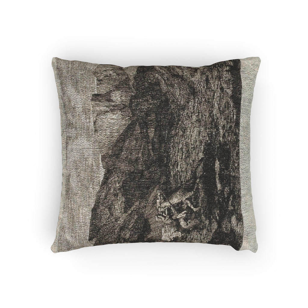 Odilon Redon - Fear | Woven Pillow