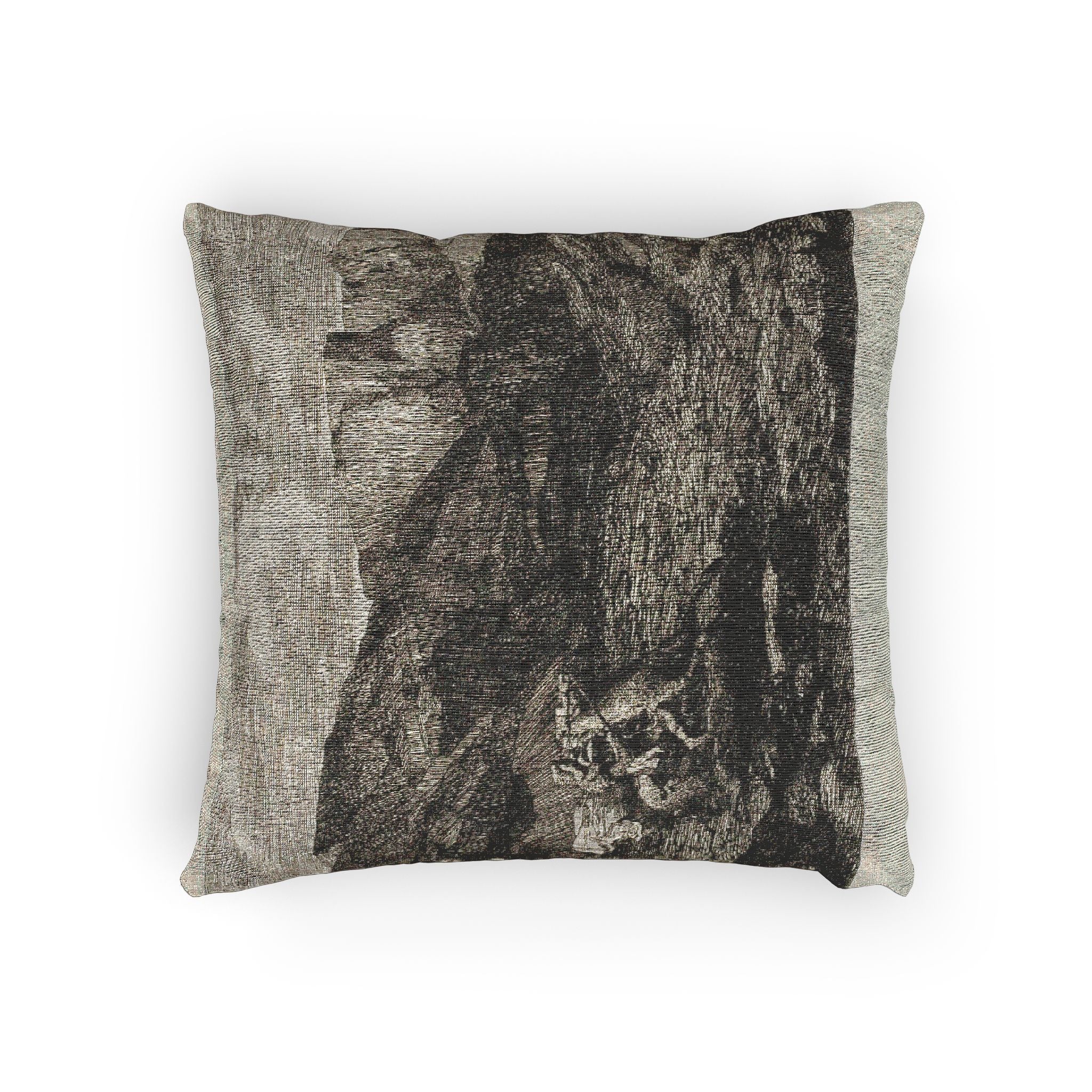 Odilon Redon - Fear | Woven Pillow