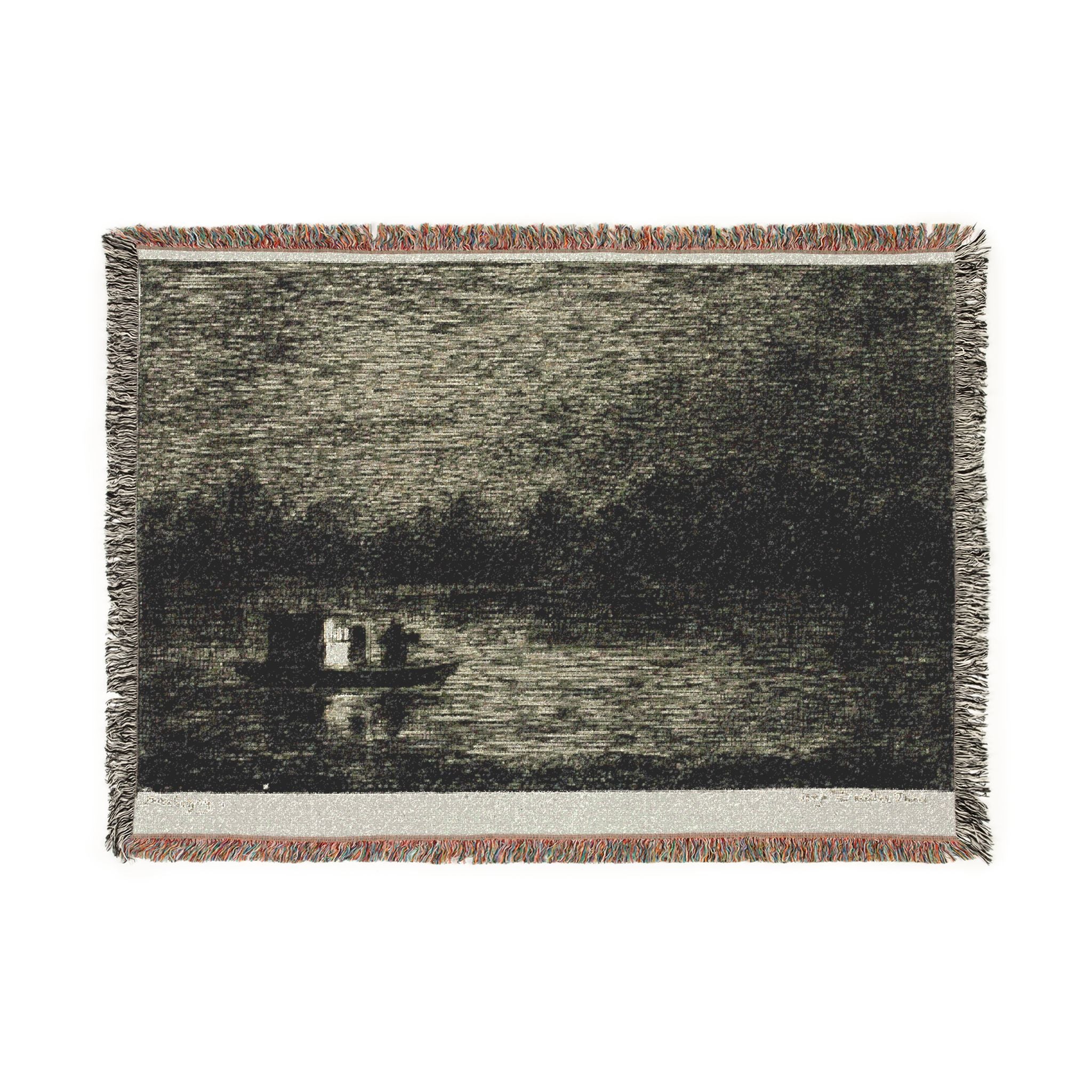 Charles François Daubigny - Night Voyage (The Fishing Net) | Woven Tapestry Blanket