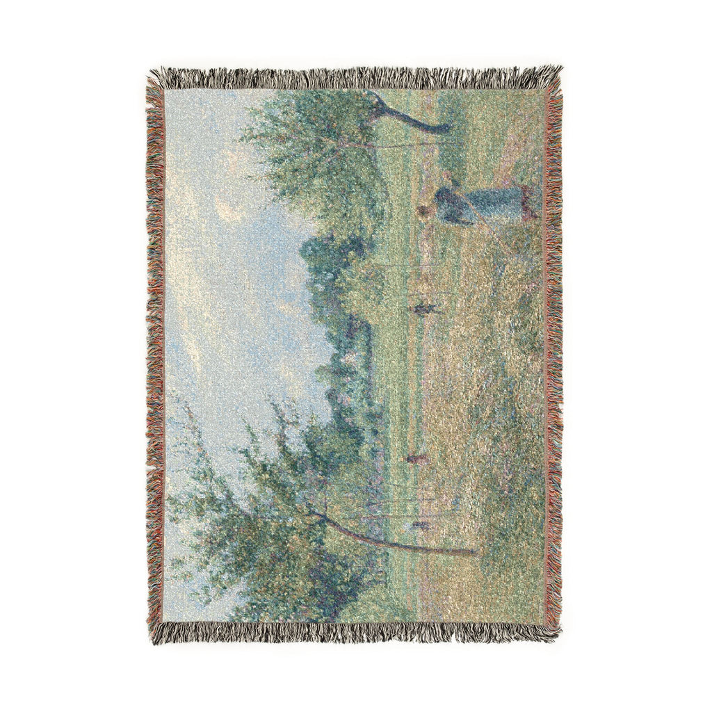 Camille Pissarro - Haymaking at Éragny | Woven Tapestry Blanket